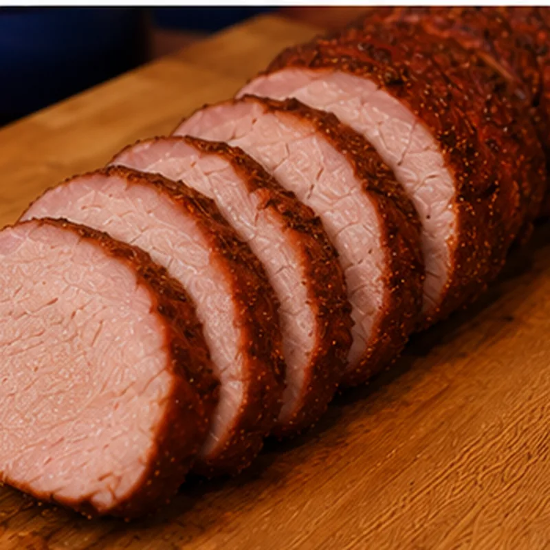 filet de porc fume au fumoir, plat fini