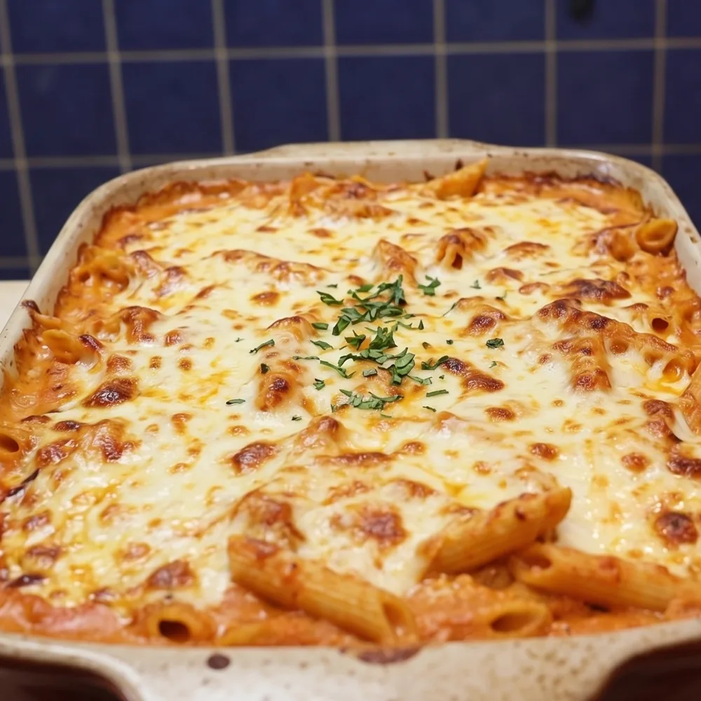 Gratin de pâtes au fromage cottage facile et crémeux