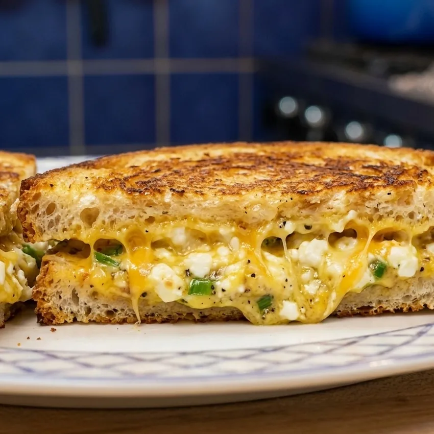 grilled cheese fromage cottage facile, plat fini