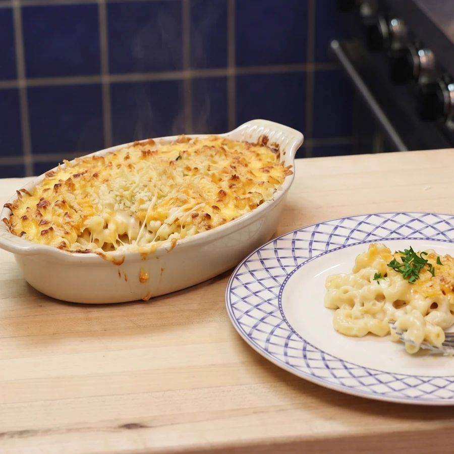 mac and cheese au cottage cheese, plat fini