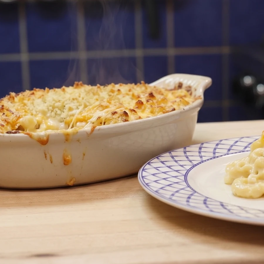 mac and cheese au cottage cheese, plat fini