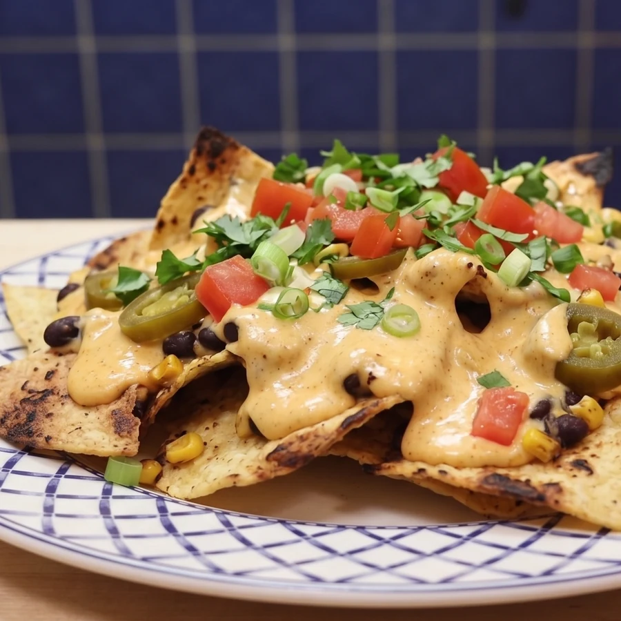 nachos fromage cottage sauce fromage, plat fini