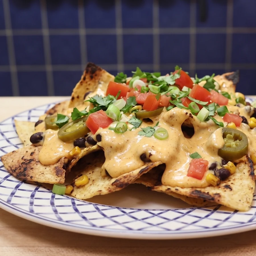 nachos fromage cottage sauce fromage, plat fini