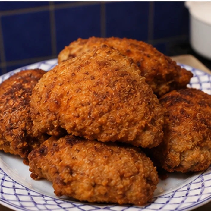 oven fried chicken thighs, finished dish