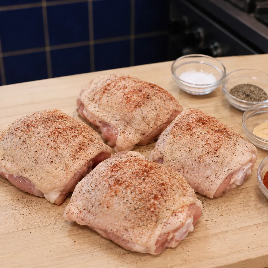 pan seared chicken thighs, step 1