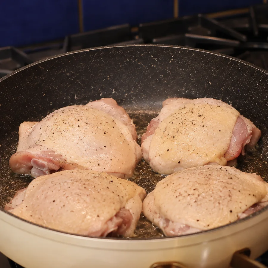 pan seared chicken thighs, step 2