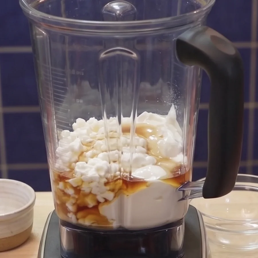 parfait fromage cottage fruits granola, étape 1
