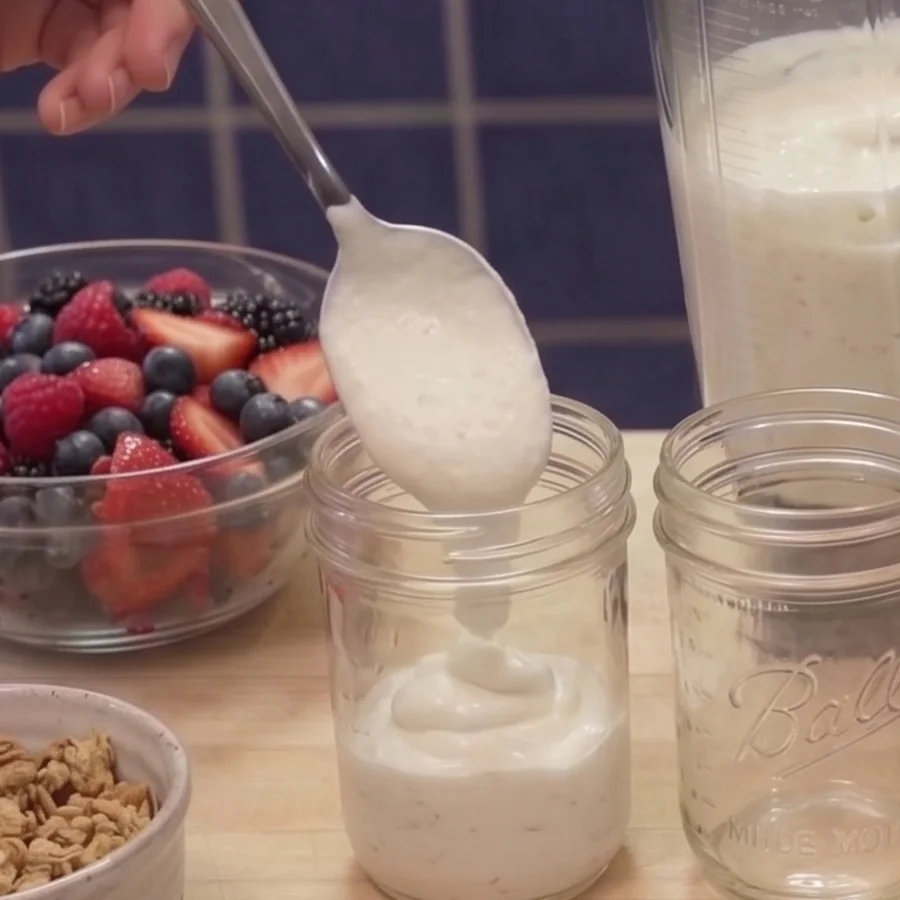 parfait fromage cottage fruits granola, étape 3
