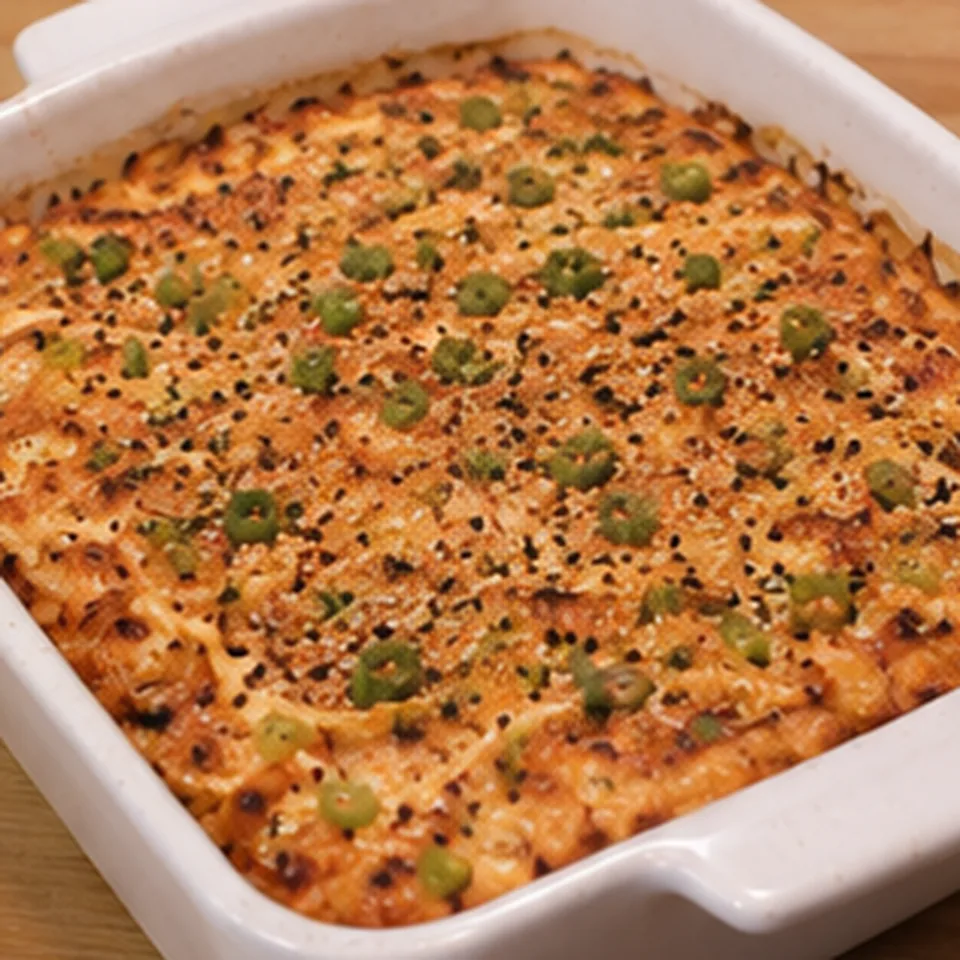 salmon sushi bake, finished dish