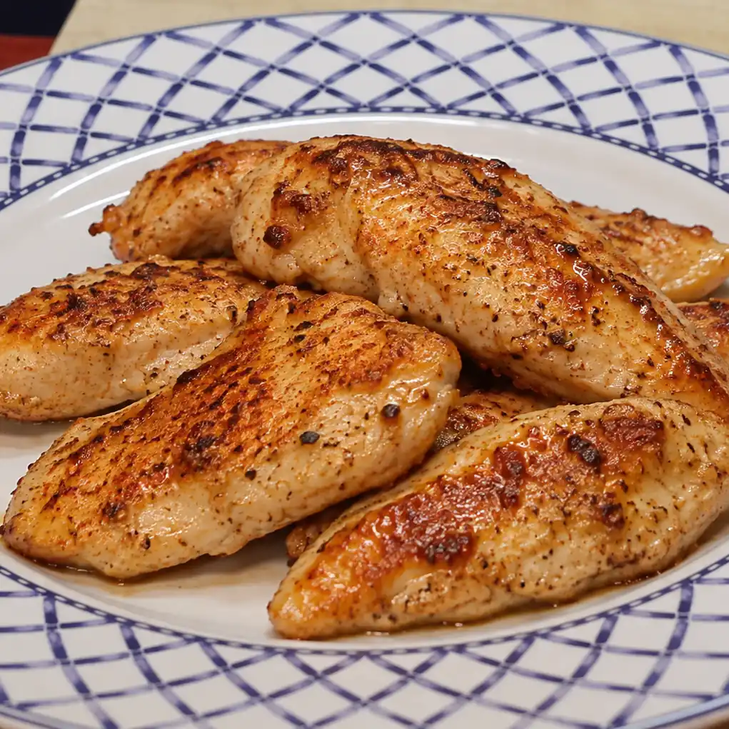 aiguillettes poulet poele, plat fini
