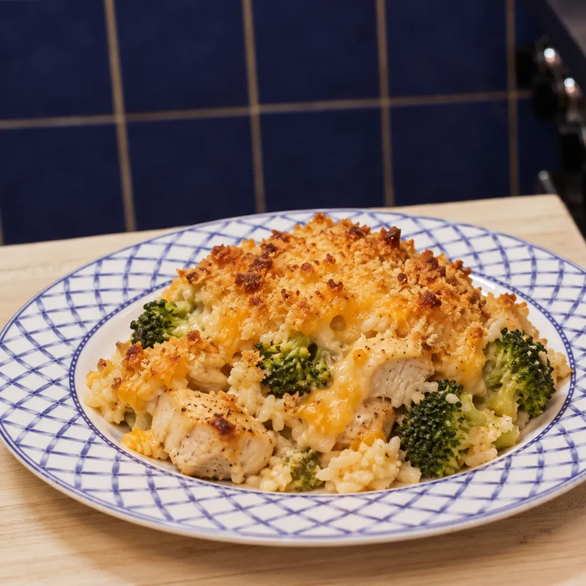 casserole poulet brocoli riz, plat fini