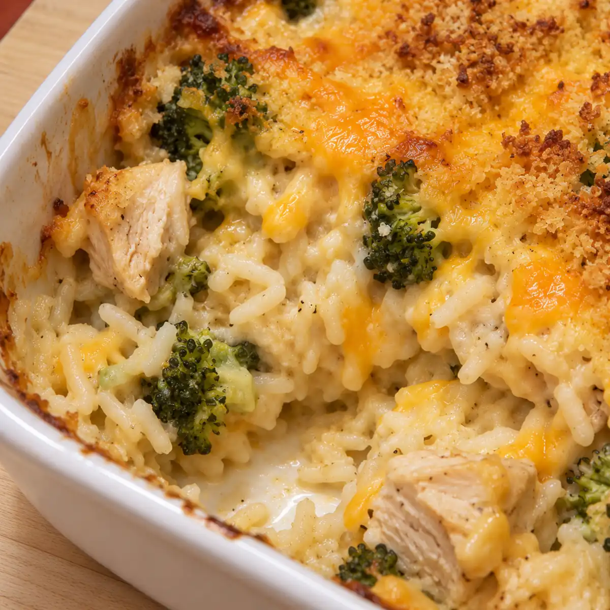 casserole poulet brocoli riz, plat fini
