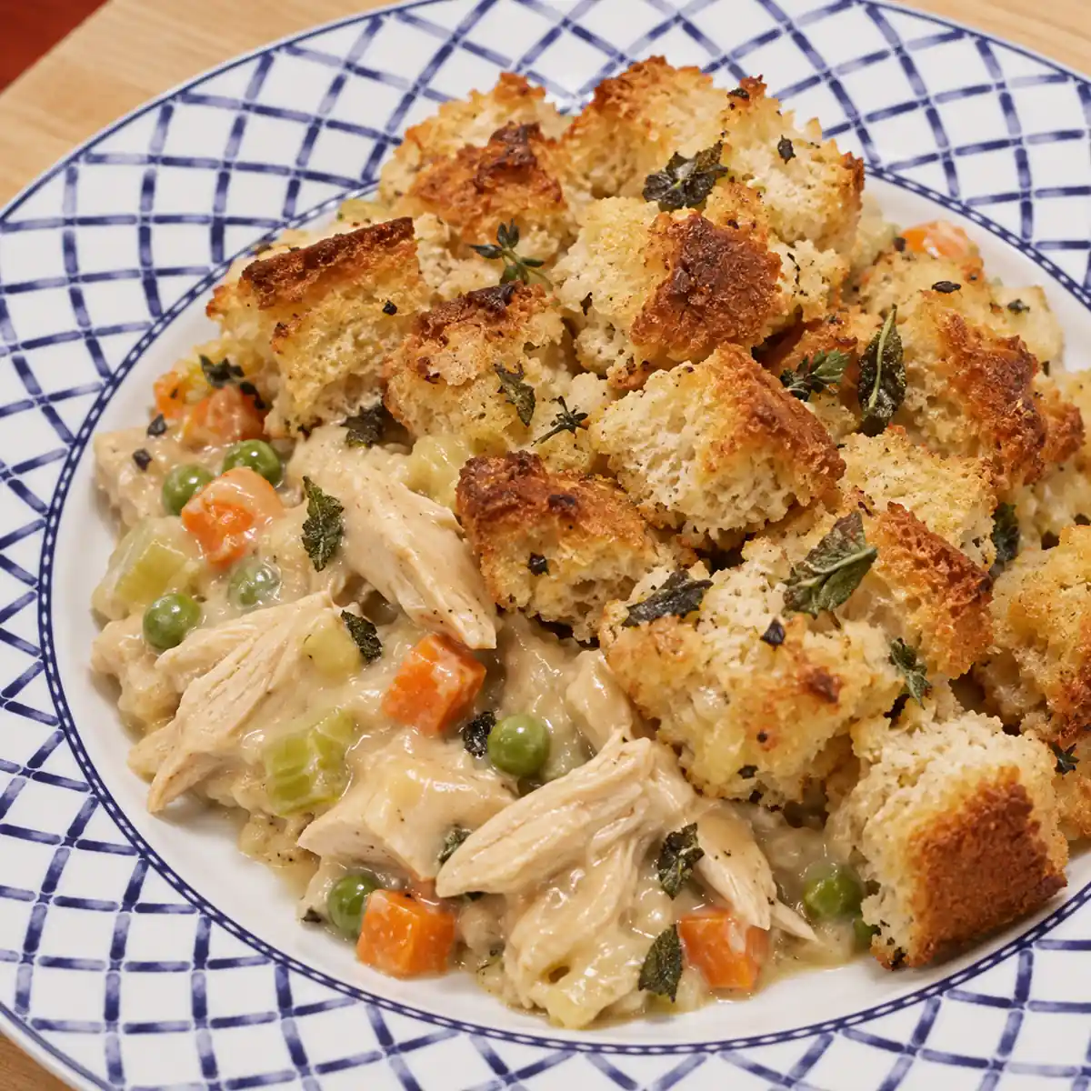 Casserole de poulet et farce au pain maison