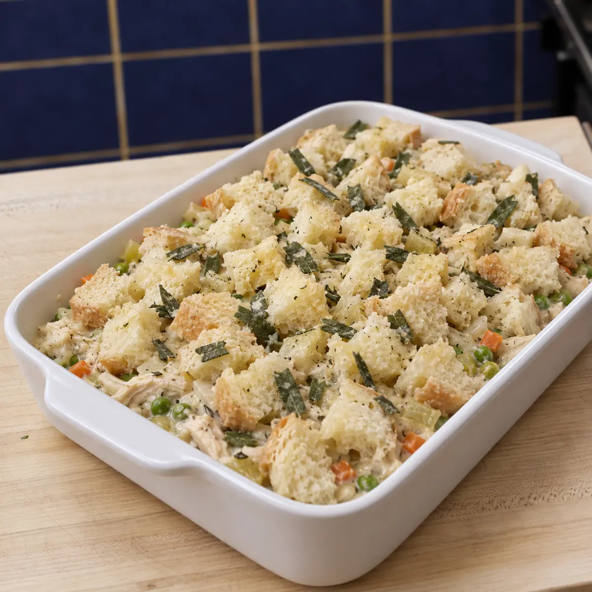 casserole poulet farce pain, étape 3