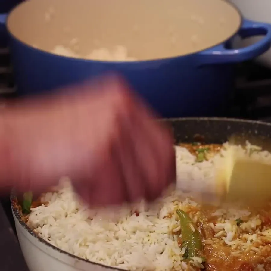 chicken biryani basmati rice, step 6