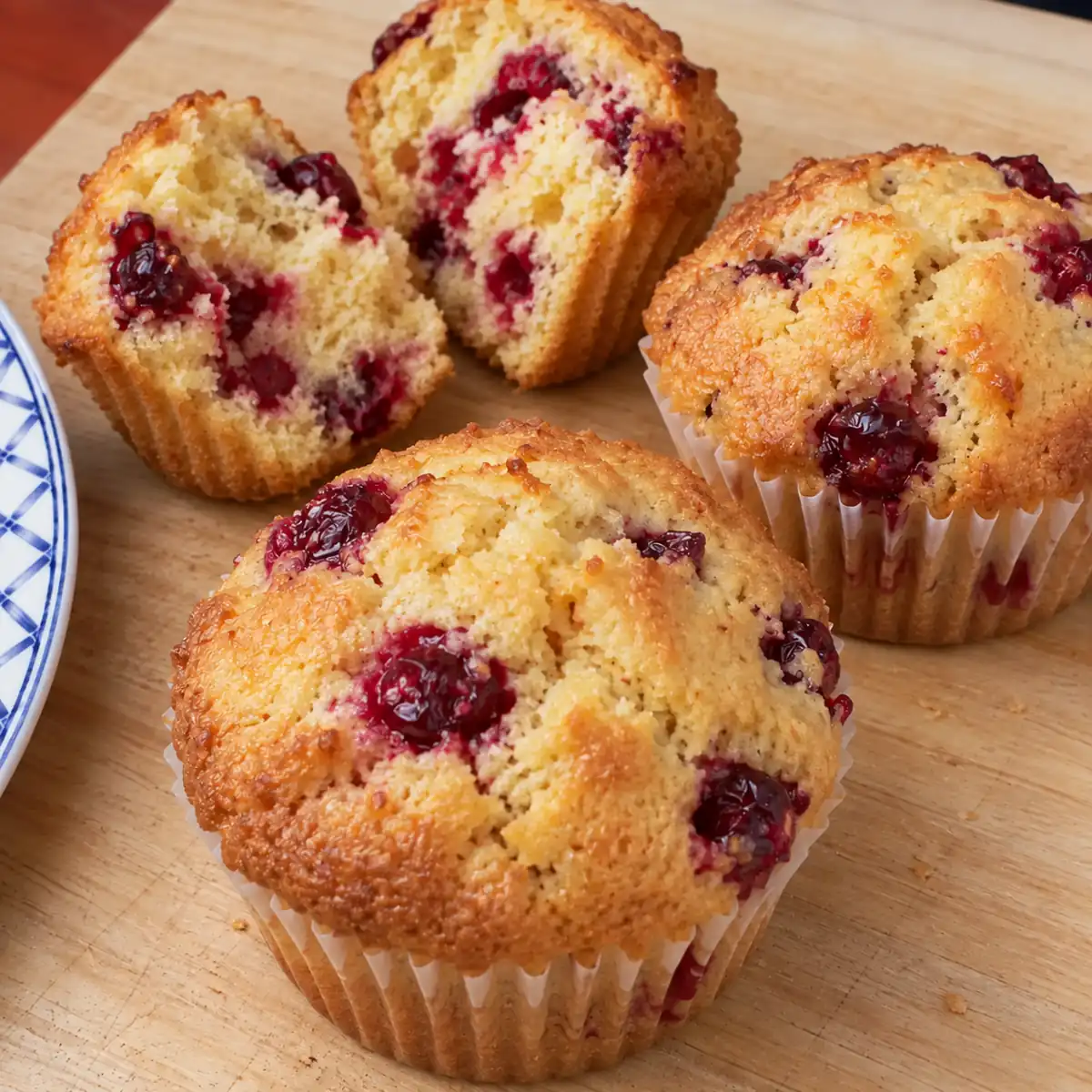 cranberry orange muffins, finished dish