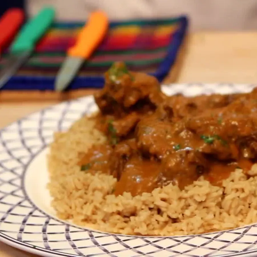 curry de boeuf facile riz brun, plat fini