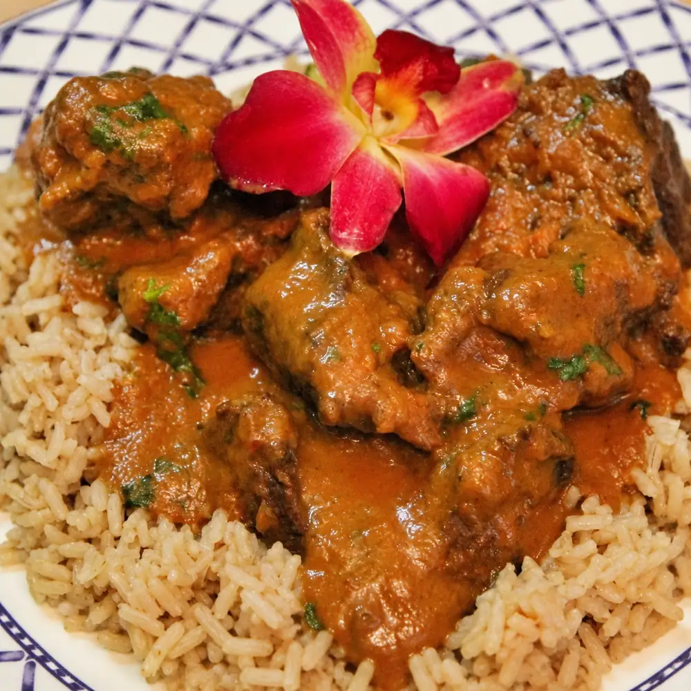 curry de boeuf facile riz brun, plat fini