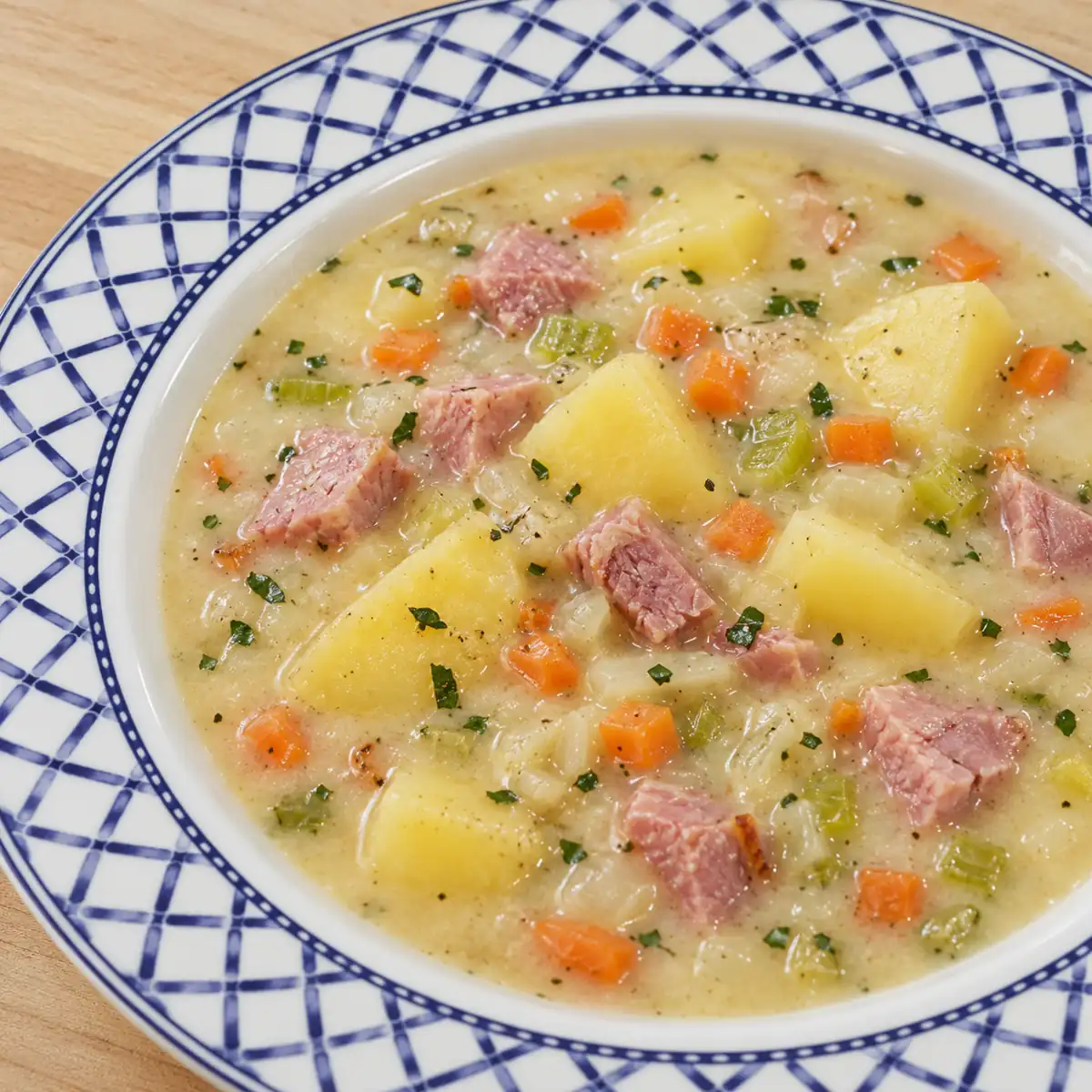 ham potato soup, finished dish