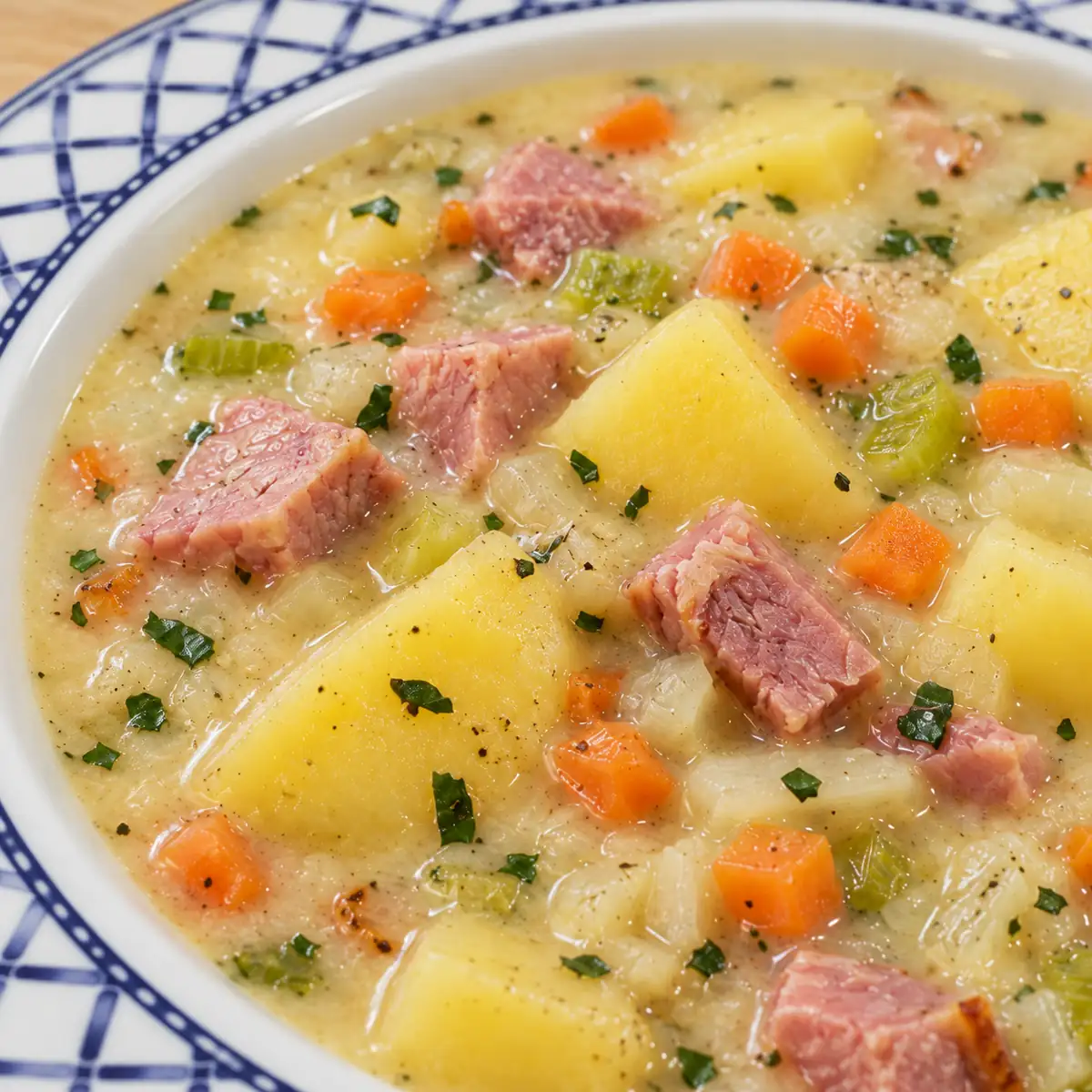 ham potato soup, finished dish