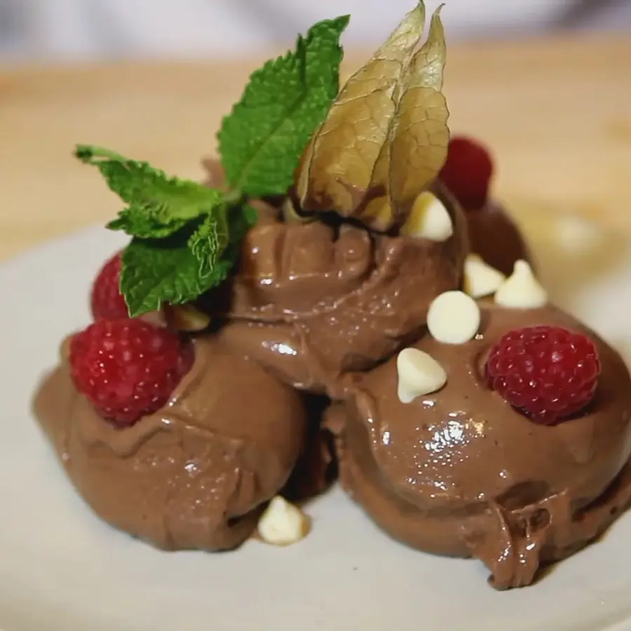 Homemade Chocolate Ice Cream with French Custard