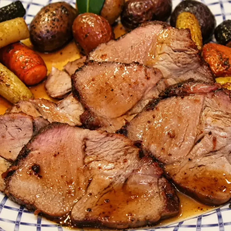 Maple-Glazed Pork Shoulder Roast with Roasted Vegetables