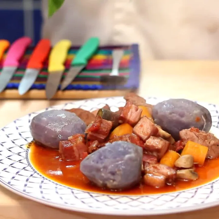 osso buco porc bourguignon vin rouge, plat fini