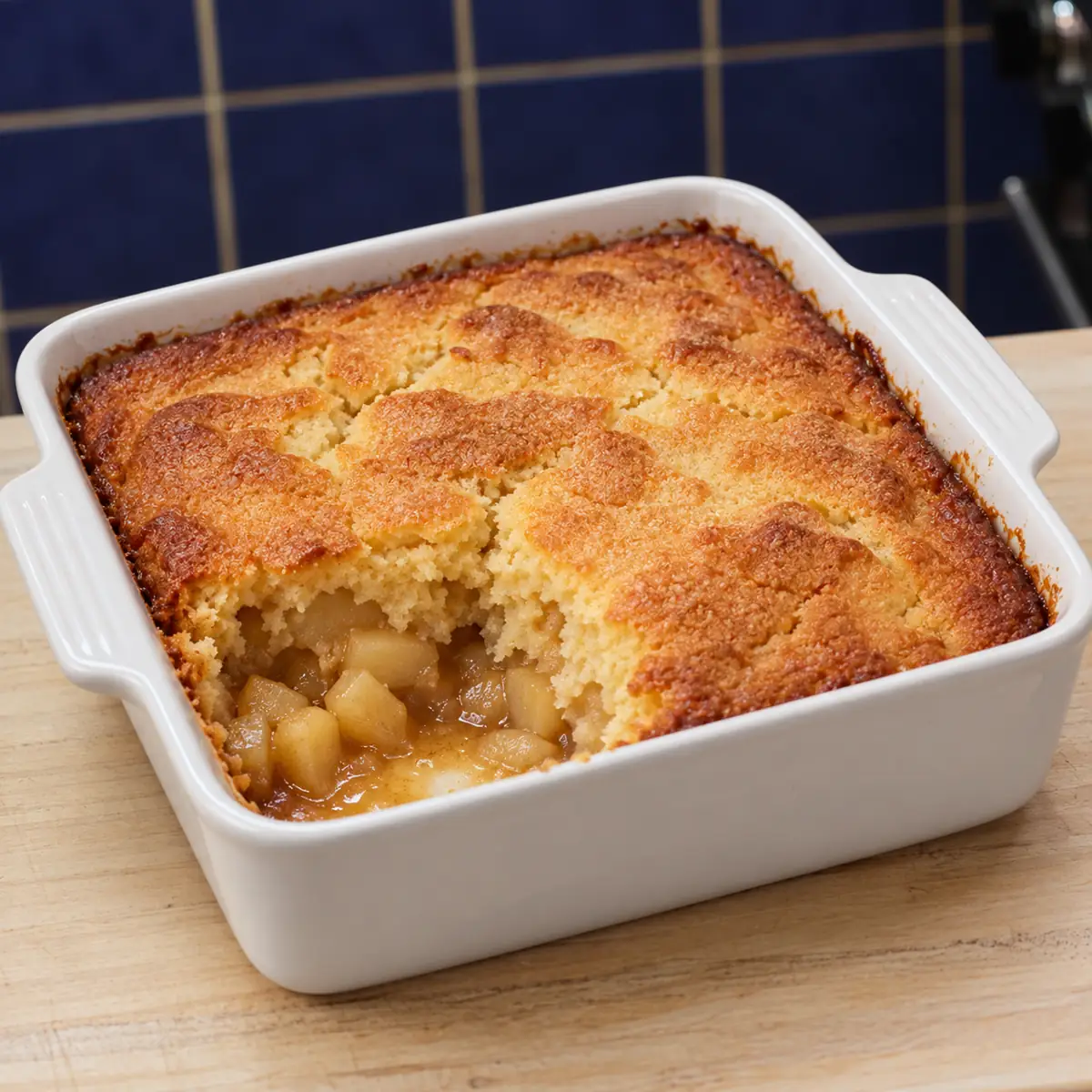 pouding pommes sauce cassonade, plat fini