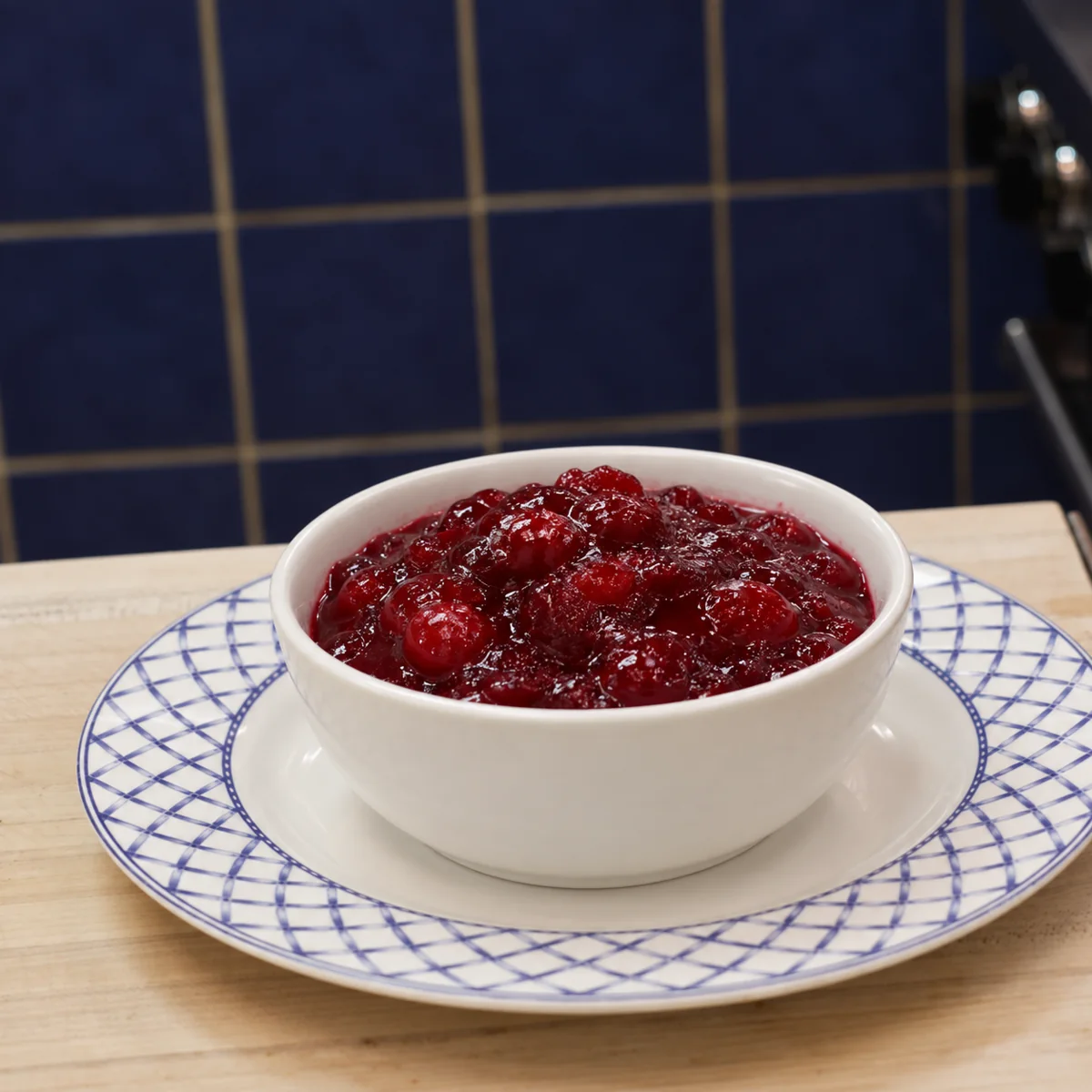 sauce canneberges maison, plat fini