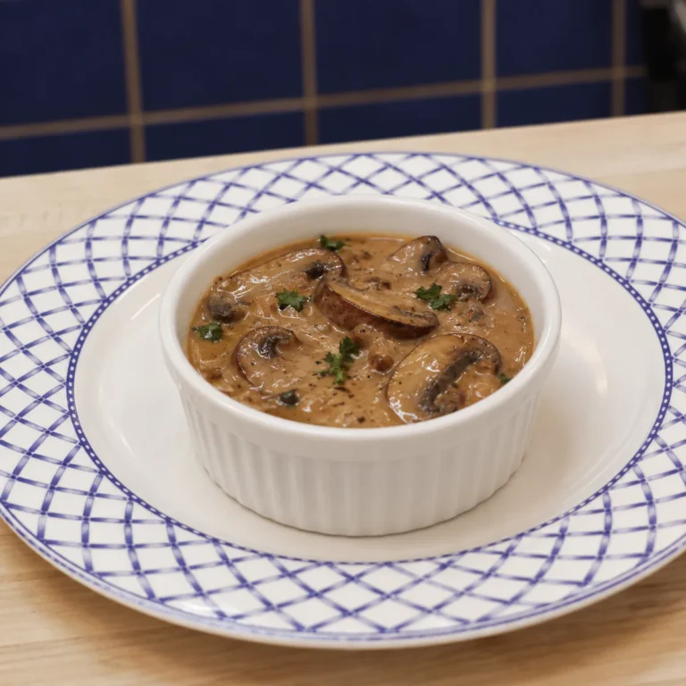 Sauce cr&eacute;meuse aux champignons et Cognac pour steak