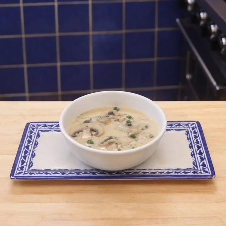 Sauce poulette classique aux champignons, crème et citron