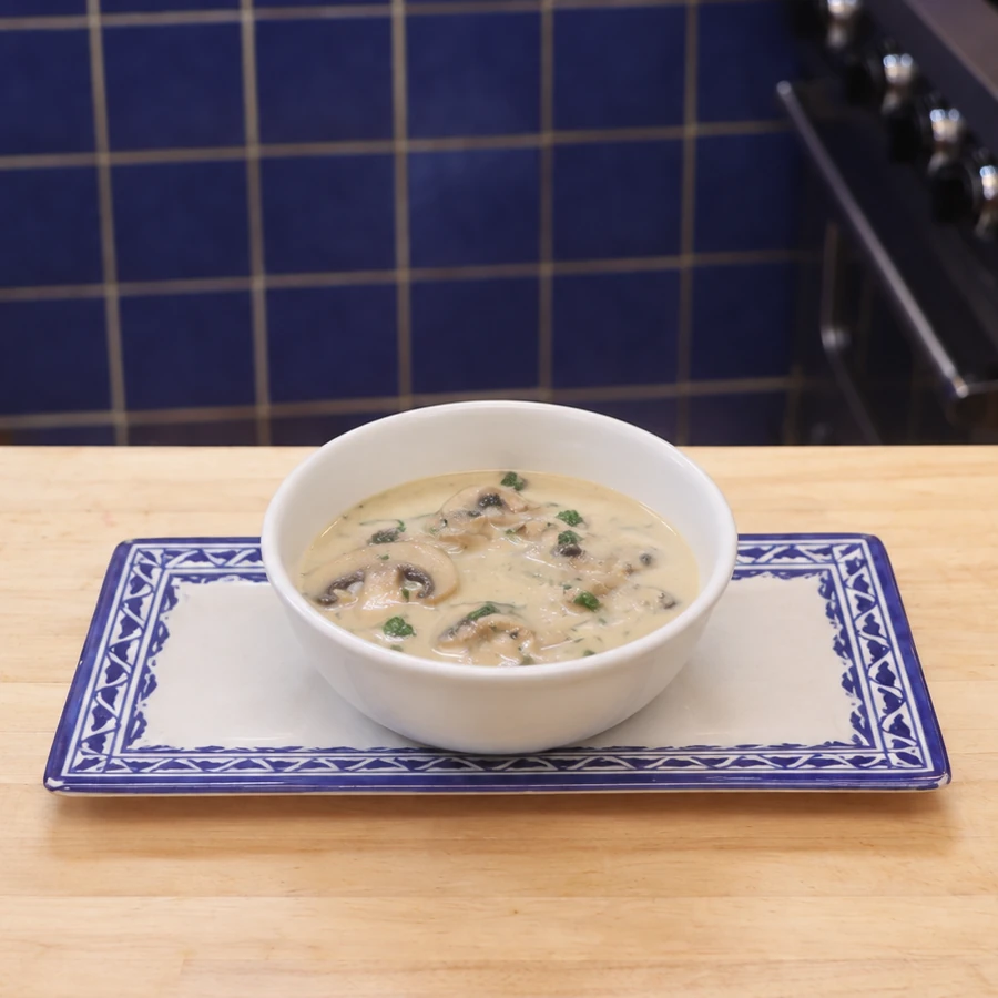 sauce poulette, finished dish