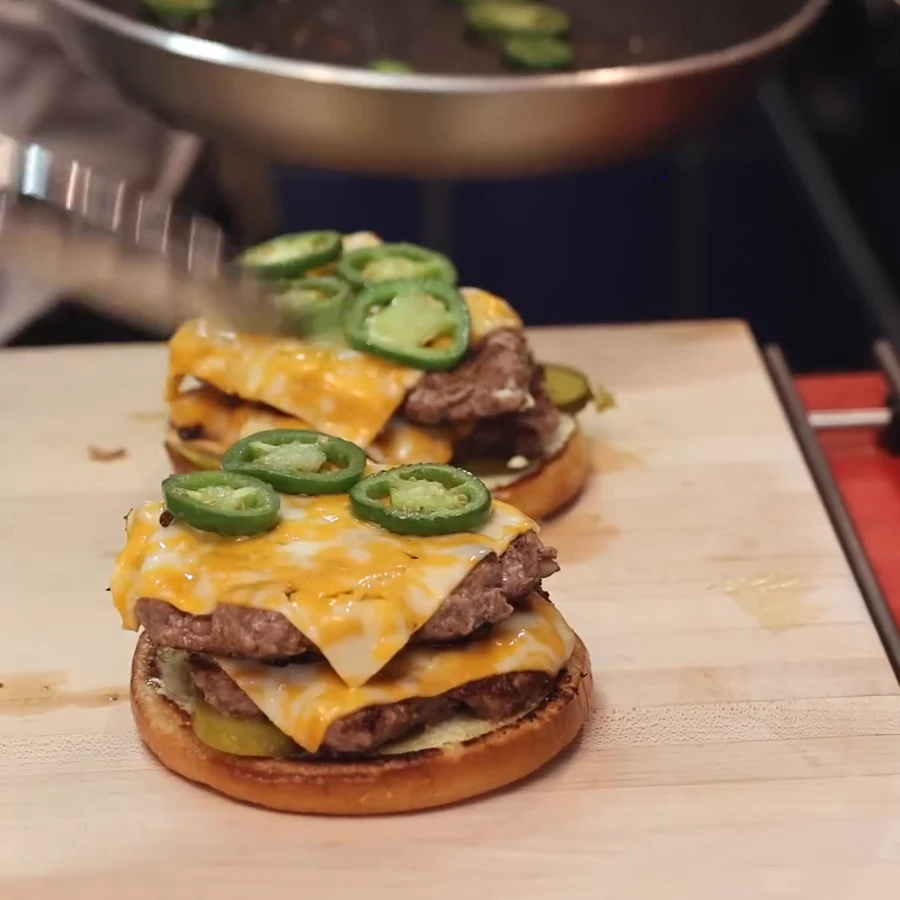smash burger epice, &eacute;tape 8