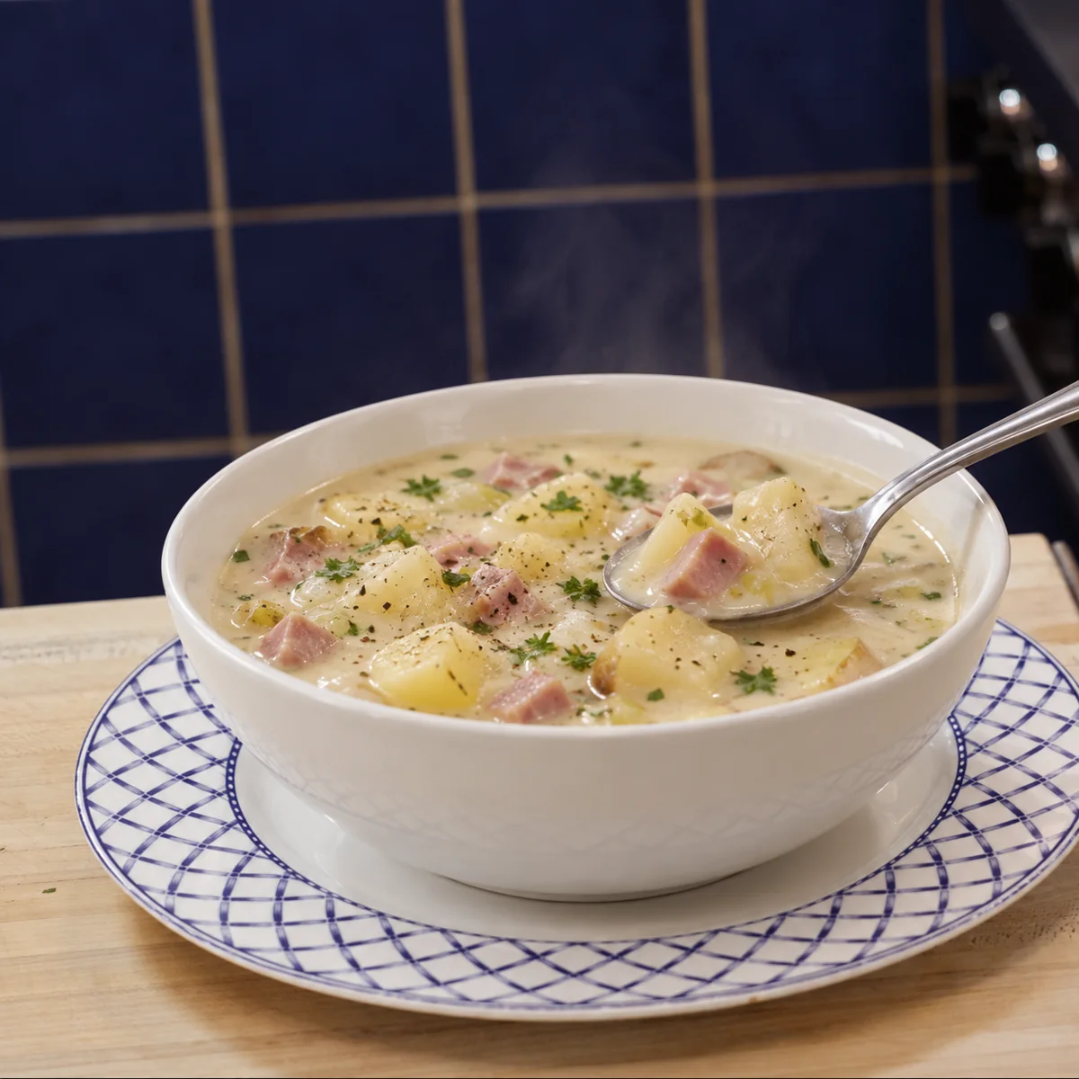 soupe jambon pommes de terre, plat fini