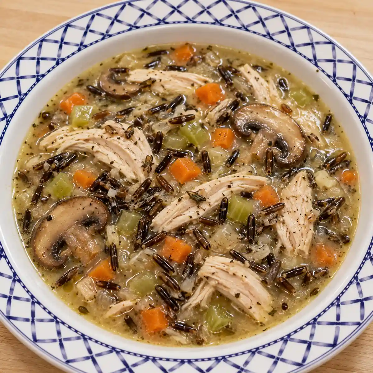 soupe poulet riz sauvage, plat fini