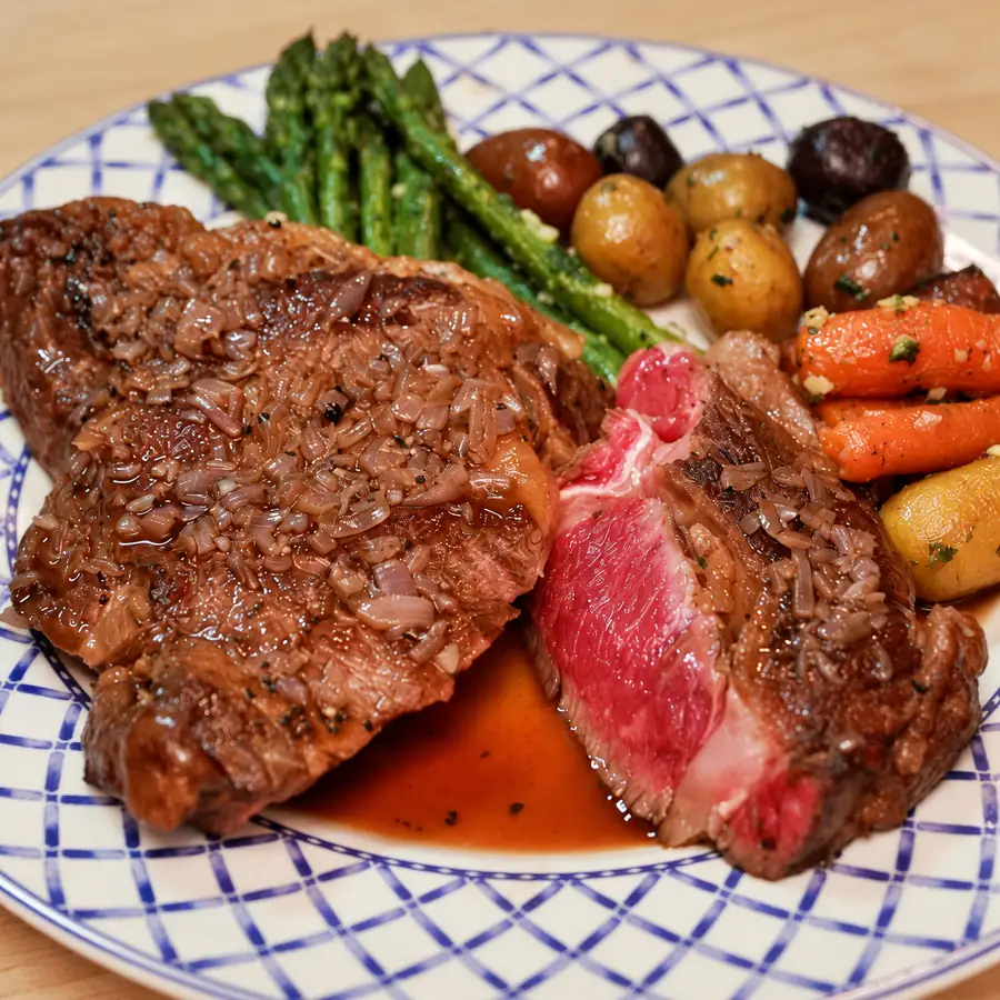 steak sauce marchand de vin, plat fini