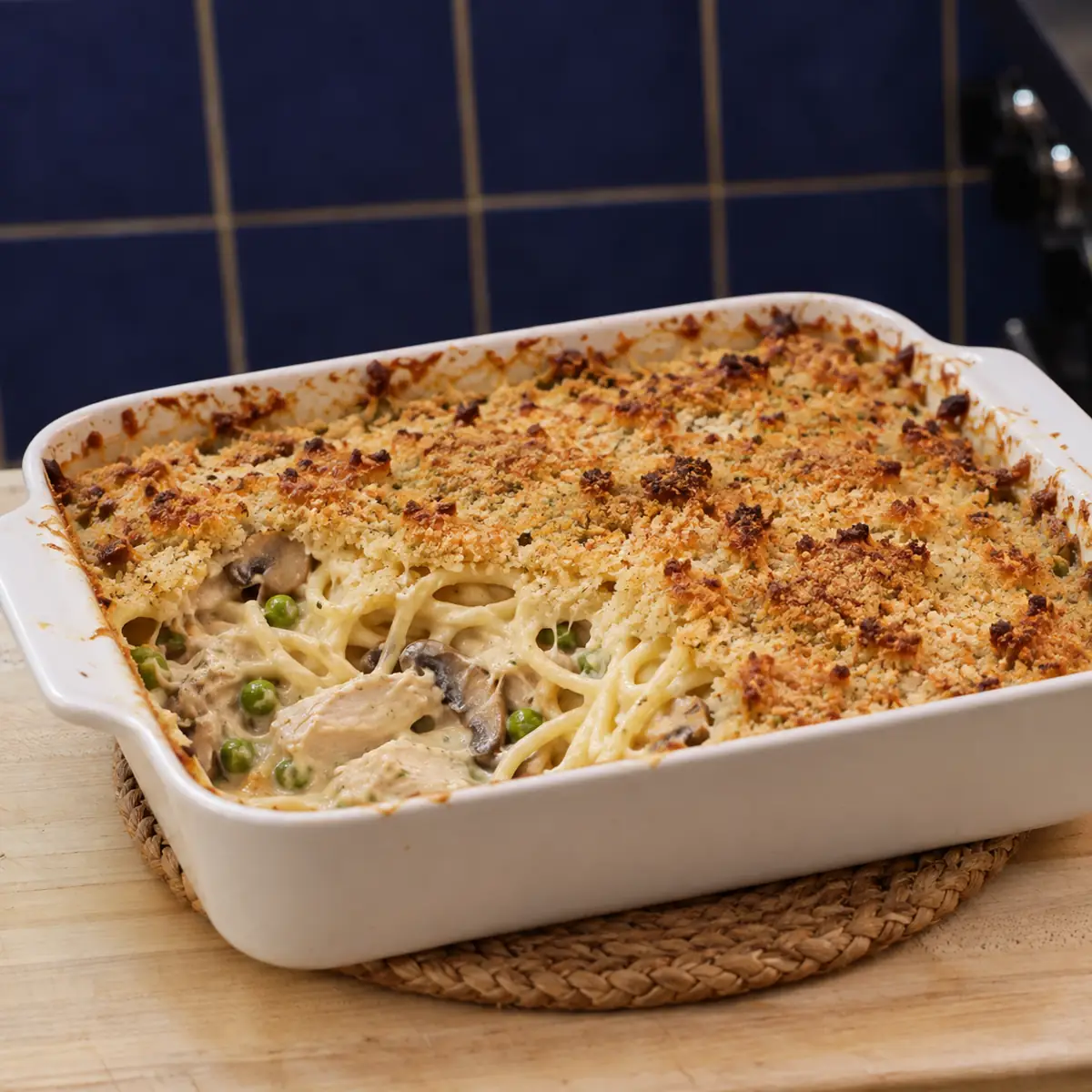 turkey tetrazzini, finished dish