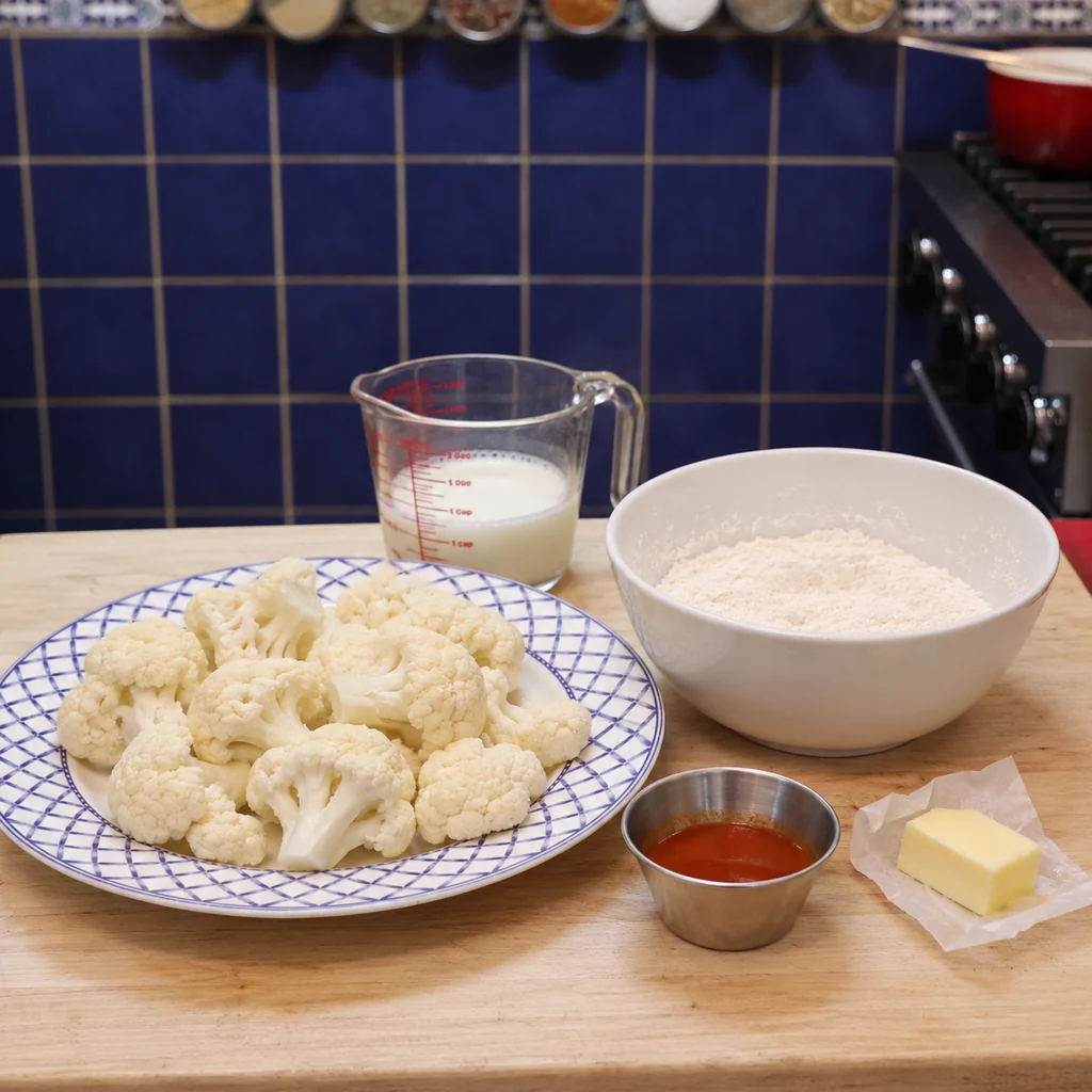 baked buffalo cauliflower bites, ingredients