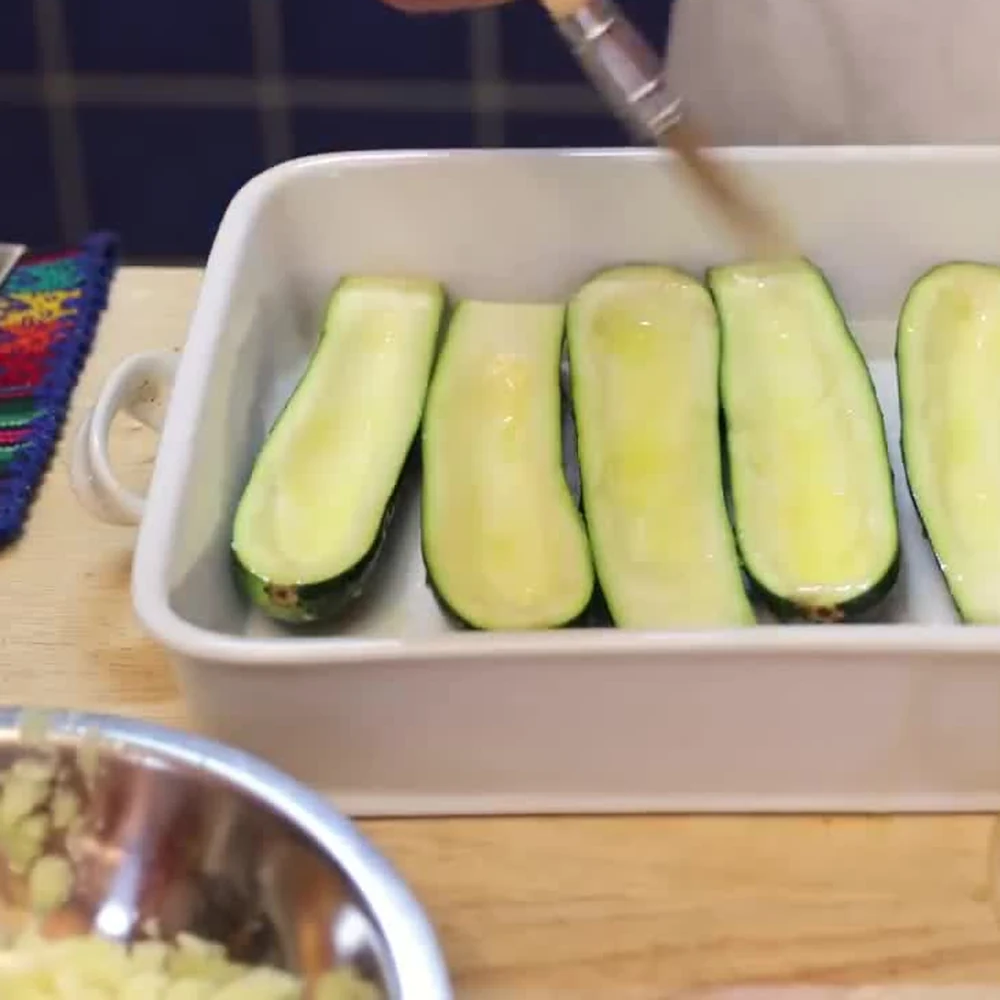 beef stuffed zucchini, step 2