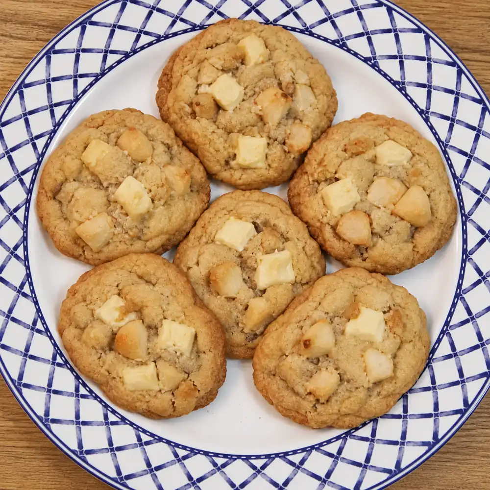 biscuits chocolat blanc noix macadamia, plat fini