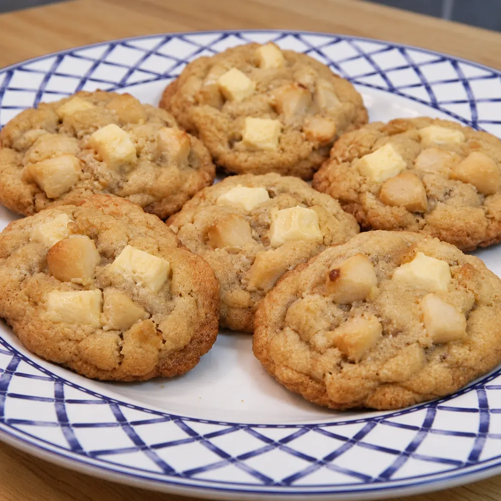 biscuits chocolat blanc noix macadamia, plat fini