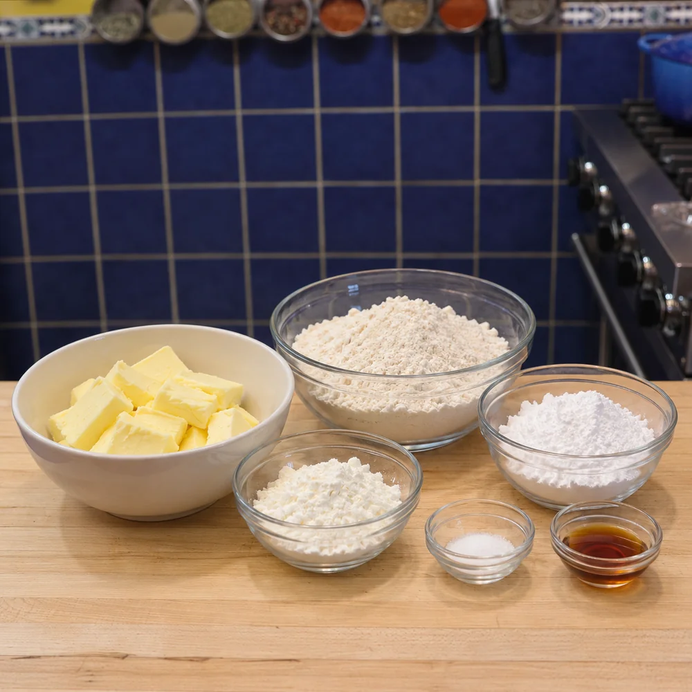 biscuits sables fouettes, ingredients