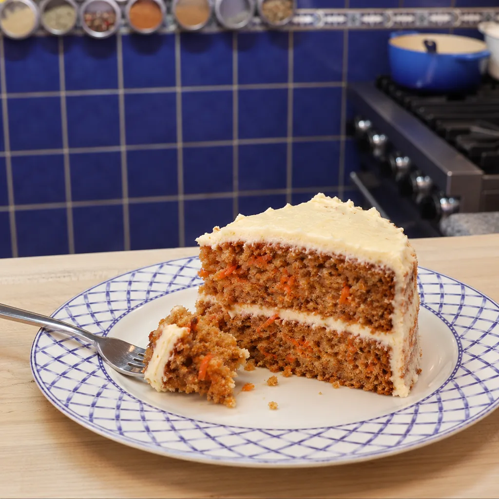 carrot cake cream cheese frosting, finished dish
