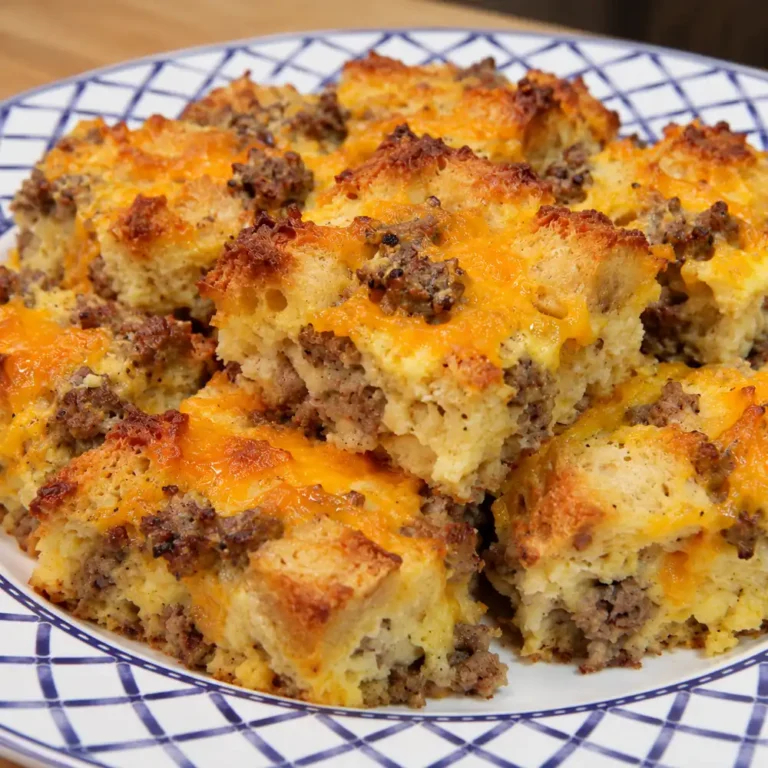 Casserole d&eacute;jeuner saucisse, &oelig;ufs et fromage &agrave; pr&eacute;parer d&rsquo;avance