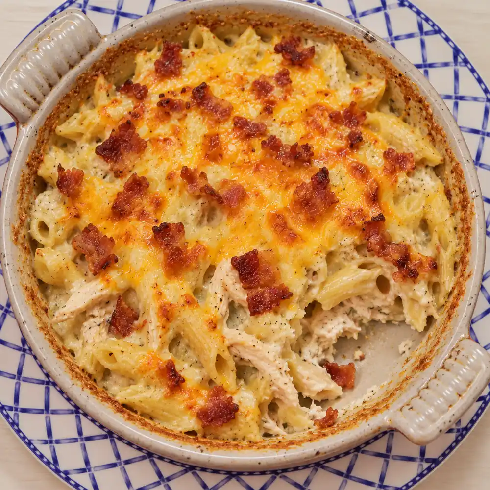 casserole poulet bacon ranch, plat fini