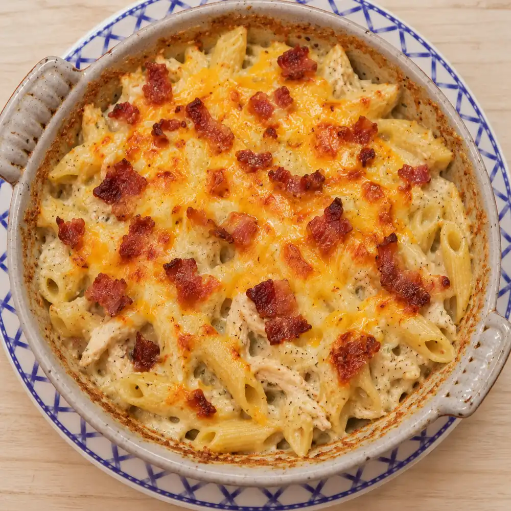 casserole poulet bacon ranch, plat fini