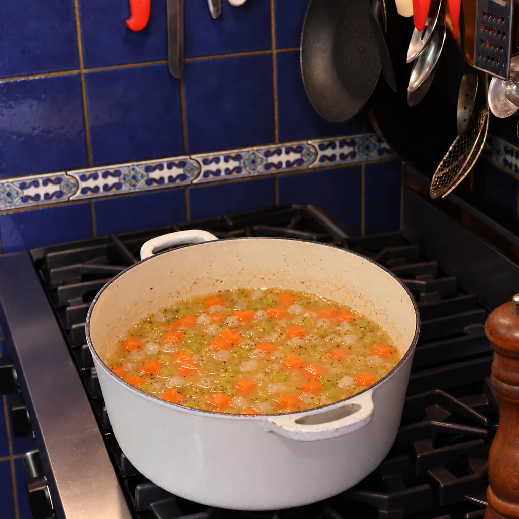 chicken and drop dumplings, step 1