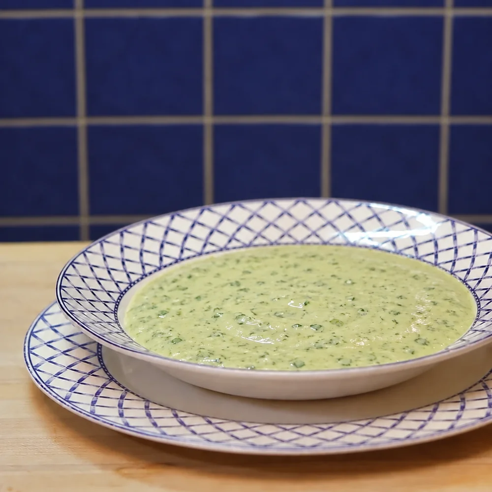 cilantro lime sauce, finished dish