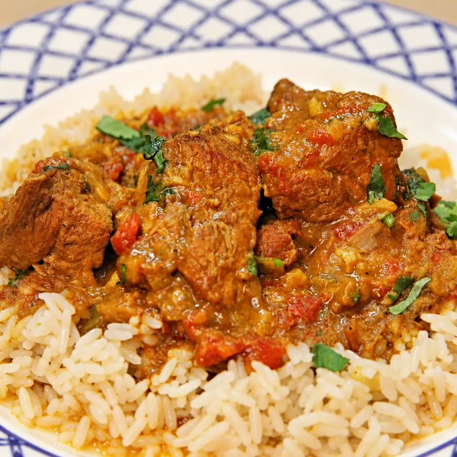 coconut lamb curry, finished dish