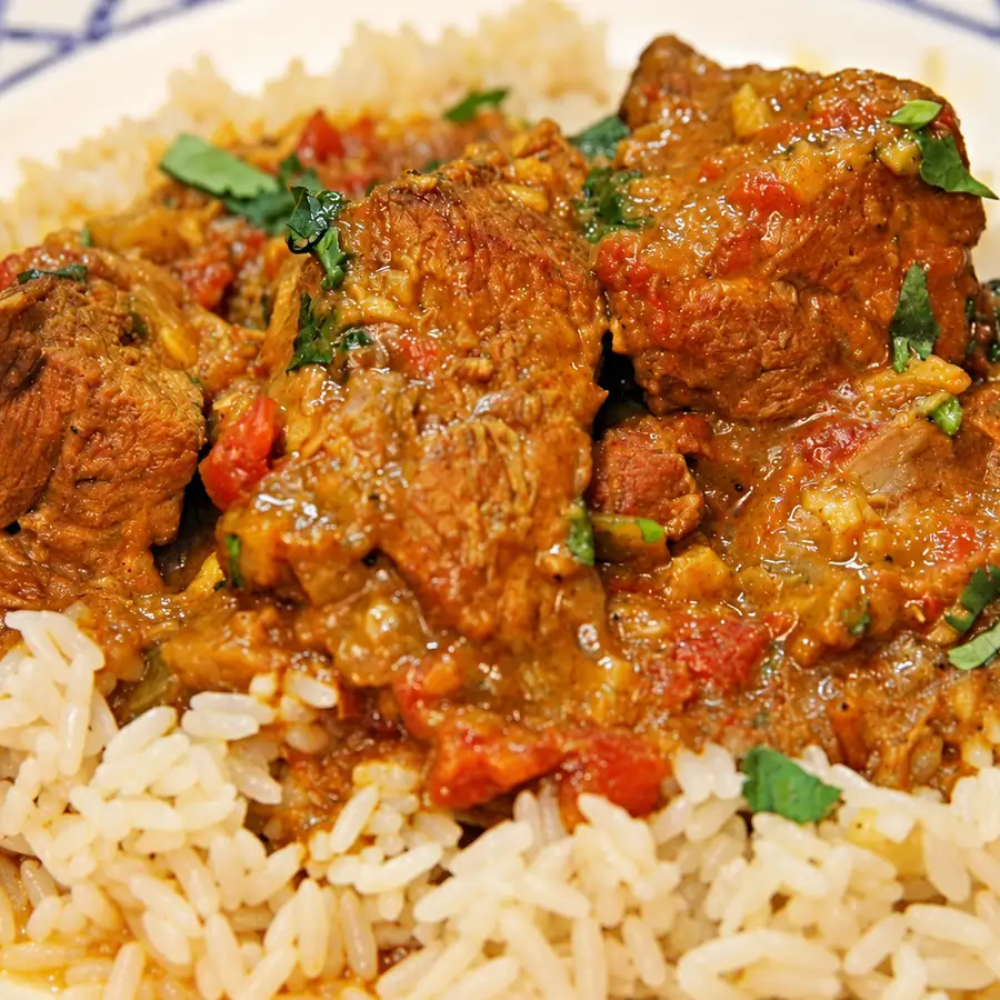 coconut lamb curry, finished dish